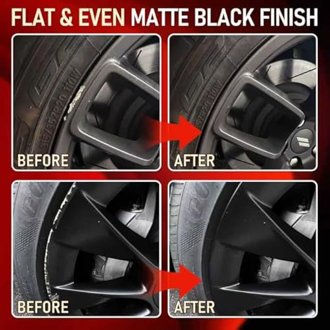 Smaphy MATTE BLACK RIM TOUCH UP PAINT, CAR WHEEL SCRATCH REPAIR, FLAT BLACK PAINT FOR METAL, ENAMEL, UNIVERSAL SATIN MATTE BLACK FOR RIMS, BLACK CAR RIM PAINT FOR WHEEL CURB RASH, SCATCHES - Image 4
